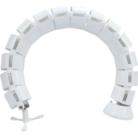 Kit de gestion des câbles, organiseur de câbles flexible et réglable pour bureau, blanc, 1 pièce (rond, 76 cm) (1/4)