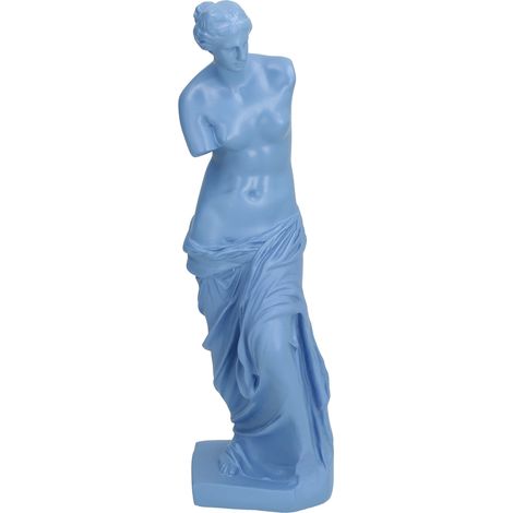 Figurine Mini Déesse Bras Cassé Sculpture Bleue pour Bureau Salon Déco (1/4)