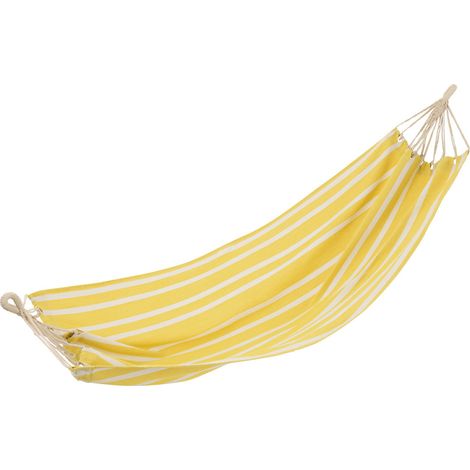Hamac en Tissu "Rayures" 200cm Jaune (1/4)