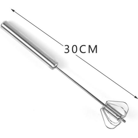 1pc Fouet en Acier Inoxydable Batteur à Oeufs,Fouet Manuel Fouet De Cuisine,Mélangeur Rotatif,Fouet à œufs,30cm (1/3)