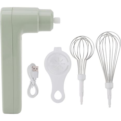 Batteur à œufs électrique, Mélangeur à Main sans Fil Rechargeable, Mélangeur à Main Efficace pour Faire du Café, du Pain Et du Pain(Vert) (1/5)