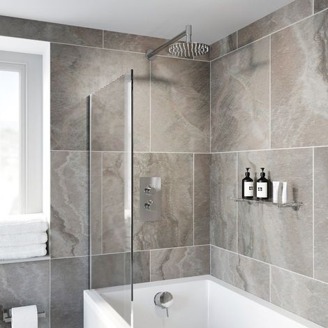 Thermostatic Concealed Valve Round Shower Wall Mounted Bath Filler Drench Head (1/5)