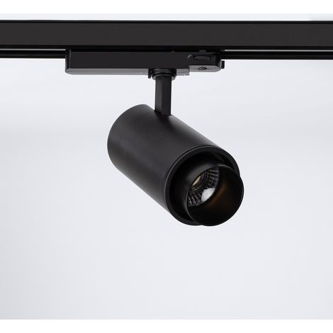 Foco Carril LED Trifásico 40W Fasano Cilindro Regulable Negro 3200K Blanco Cálido (1/5)