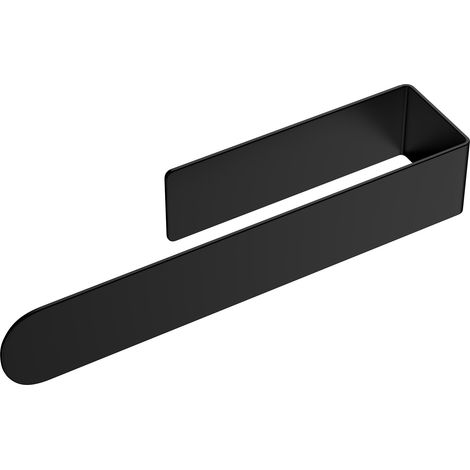 Porte-serviettes sans perçage - 22,5 cm - Noir - Pour cuisine, salle de bain - En acier inoxydable - Pour paroi de douche - Noir mat (1/5)