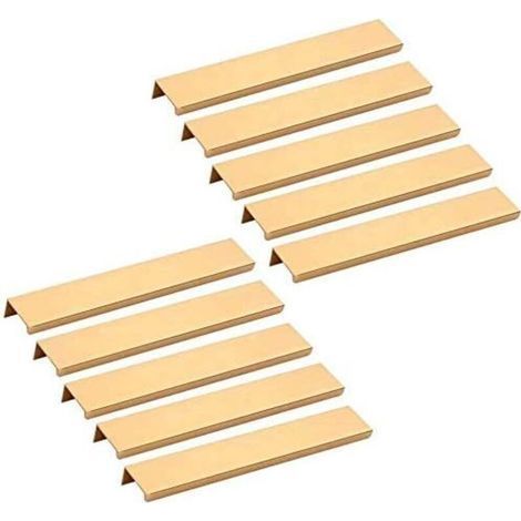10 piezas Tirador invisible para muebles - dorado Tirador para armario de cocina Mueble Cajón 160MM (1/4)
