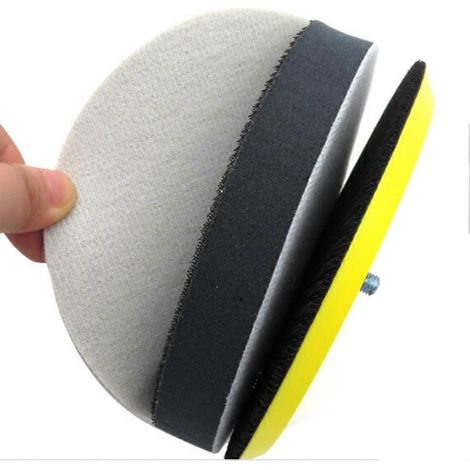Tampon de polissage de 15 cm (6 pouces) avec interface en éponge douce, fixation auto-agrippante ou pour meuleuse pneumatique, disque de polissage, disques de polissage pour le detailing (1/4)