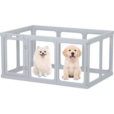 10PCS Enclos Chien Acrylique Transparent 128x85x60cm Gris (1/5)