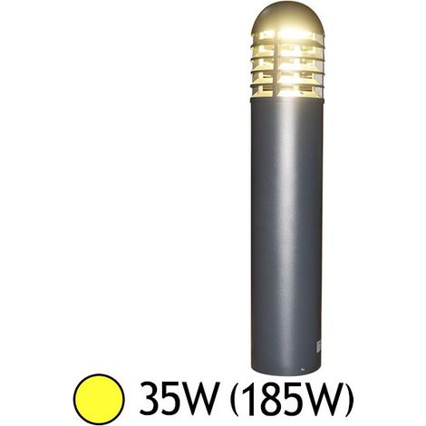 Potelet LED Paralume AC220-230V 35W 1750lm Étanche IP65 IK10 Ø208mmx1036mm Gris - Blanc Chaud 3000K (1/4)