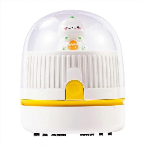 Aspirateur de bureau, aspirateur de table portable avec veilleuse, sans fil, rechargeable par USB, blanc (1/5)