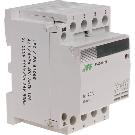 Contacteur modulaire ST40-40/24 contacts de contacteur modulaire 4NO I=40A tension Bobines U=24V AC 3 modules (1/4)
