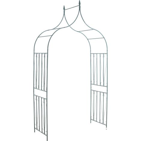 Arche de jardin en métal peint en poudre verte – Hauteur 265 cm – Largeur 140 cm – Pour rosiers et lierres (1/5)