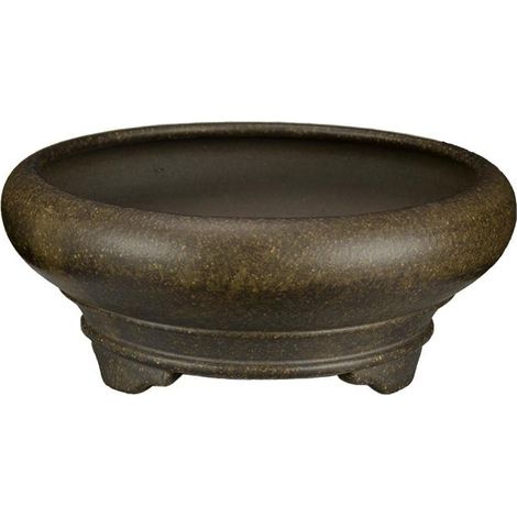 Vaso per bonsai rotondo in gres 16,5x16,5x5,5 cm - B123 (1/2)