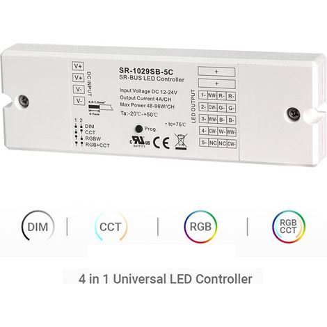Contrôleur Bluetooth 12-24V monochrome + CCT + RGBW + RGBCCT 4 (1/4)