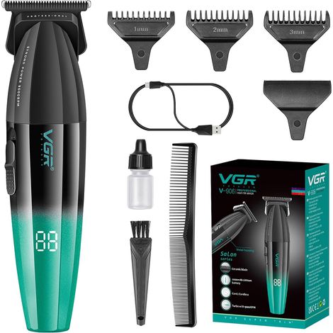 Professional Hair Clipper Fresh Fade 9000 RPM Zero Space for Men DLC T-Blade Cordless Hair Clipper for Barbers and Barbers - USB Rechargeable - Gold (1/5)
