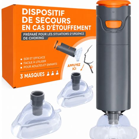 Dispositif d'urgence anti-étouffement portable gris en PP à sangle portalble 23,3 × 16,4 × 8,6 cm 655 g – Livraison gratuite