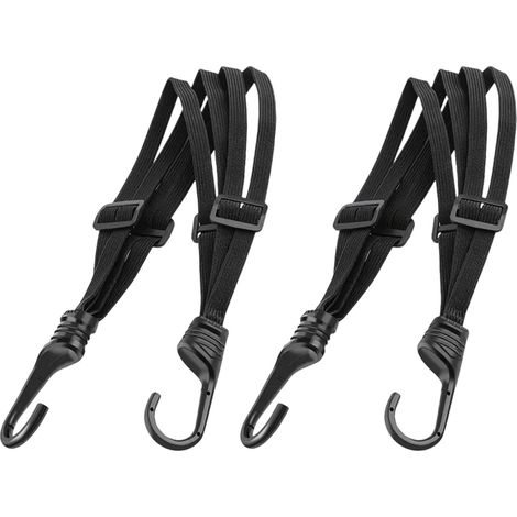 2 Pcs Sangle à Bagages avec Crochet Double pour Velo Moto, Elastique Porte-Bagages à Tendeur Réglable, Tendeur Plat avec Crochets