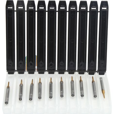 10 tarauds M1.1x0.25 HSS à main, norme japonaise, pour la fabrication de machines et l'assemblage de meubles. (1/5)