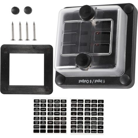 Caja fusibles 6 vías con indicador LED 12-32V CC – Portafusibles automotriz con cubierta protectora (1/5)