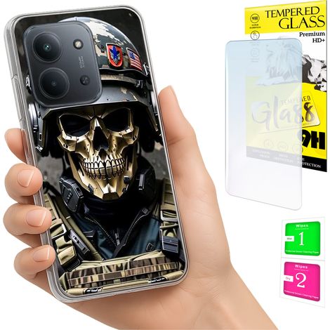 Custodia per Xiaomi Redmi 15C 4G 171mm, cover posteriore con vetro 9H. (1/5)