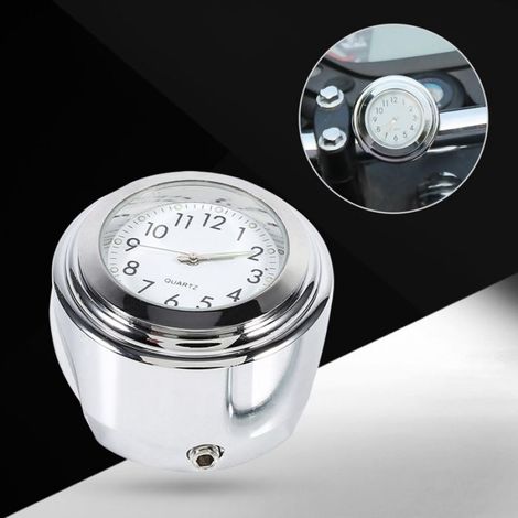 Horloge De Guidon - 4,5 X 3,2 Cm - Pour Guidon 7/8 Pouces Et 1 Pouces - Aluminium Galvanisé - Étanche Et Résistant Aux Chocs - 1 Pièce (1/5)