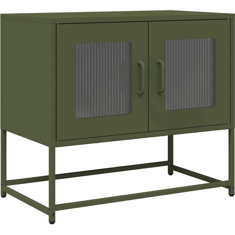 Maison Exclusive - TV-Schrank Olivgrün 68x39x60,5 cm Kaltgewalzte