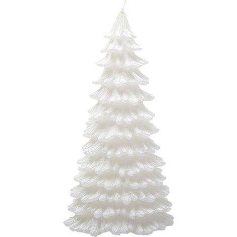 Candela albero di natale bianco set da 2 per candelabro centrotavola decorazioni addobbi tavola natalizia moderne e particolari (1/5)