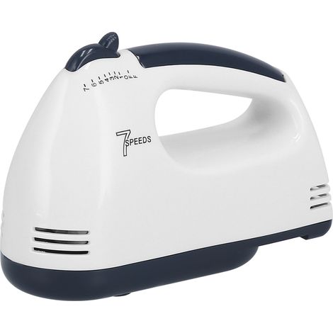 Batteur à main portable 7 vitesses, léger, en acier inoxydable blanc, pour la cuisine, la maison et le restaurant. Prise UE 220 V. (1/5)