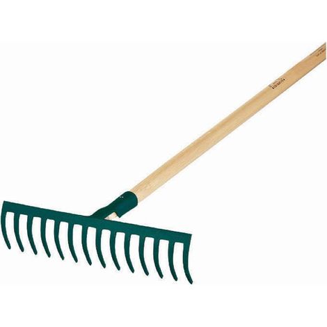 Leborgne – Râteau 16 dents courbes – Manche en bois certifié PEFC – Dents trempées pour résistance accrue – Largeur 40cm