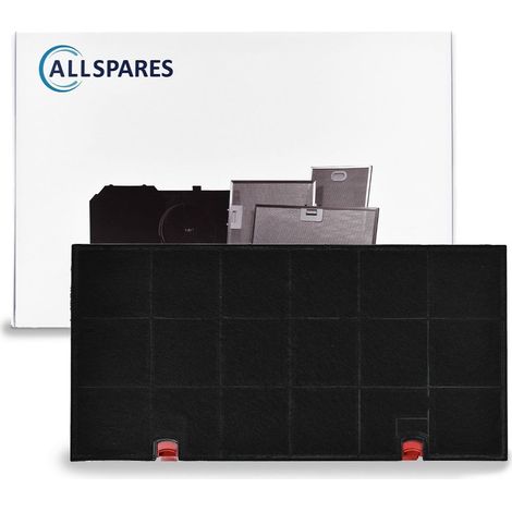 Filtro de carbón AllSpares para campanas extractoras compatible con AEG Tipo 150, E3CFE150 / Electrolux MCFE34, 029801330 / SMEG KITFC150 / Bosch 460450 (432x215x28mm)