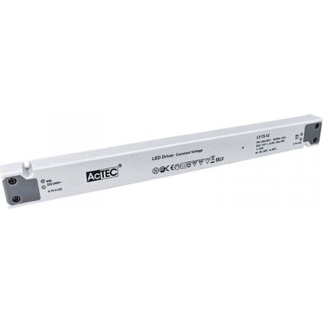 Alimentatore Ultra Slim Sottile 75W 12V Trasformatore CV Per Striscia Led Profilato Alluminio (1/3)