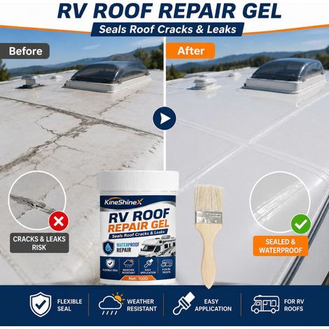KineShineX Wohnmobil-Dachreparaturkleber 100 g Transparenter, wasserdichter Dichtstoff zur Reparatur von Rissen und Lecks in Wohnmobildächern (1/4)