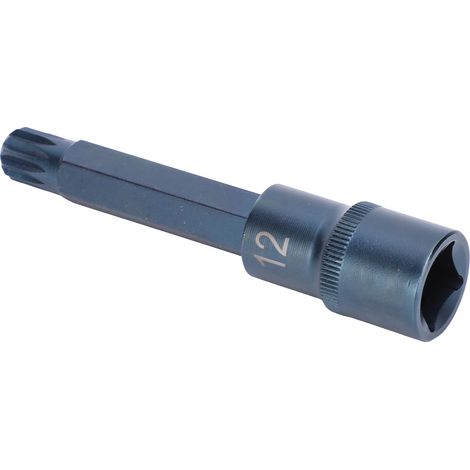 Embout de douille en acier allié S2, entraînement 1/2", bleui, 12 pans, accessoires pour tournevis et clés (1/5)
