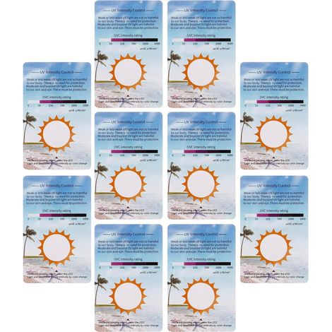 Cartes de Test UV Outils de Détection UV pour Terrariums Reptiles Lot de 10 en Pvc Faciles à Transporter pour Activités Extérieures et Éclairage Intérieur (1/5)