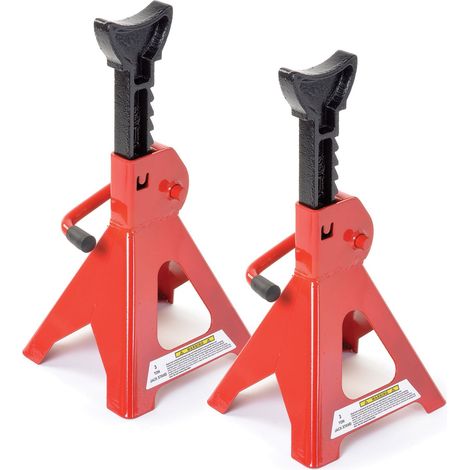 Oypla 3 Ton Heavy Duty Ratchet Jack Lifting Axle Stands - Set of 2 (1/5)