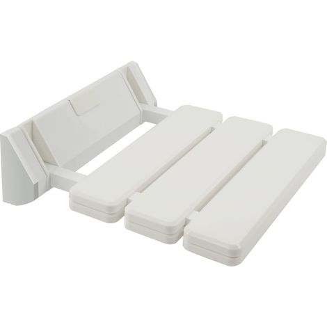 Sedile Doccia a Parete Ribaltabile in Alluminio e Plastica Bianco