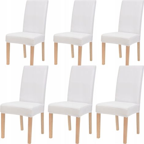 Elastische Stuhlhussen, glatt, Größe L, TESS, 6 Stück, weiß