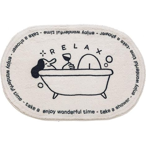 Tapis De Bain - 40 X 60 Cm - En Fibre De Polyester - Antidérapant - Pour Salle De Bain Chambre Cuisine Entrée - 1 Pièce (1/5)