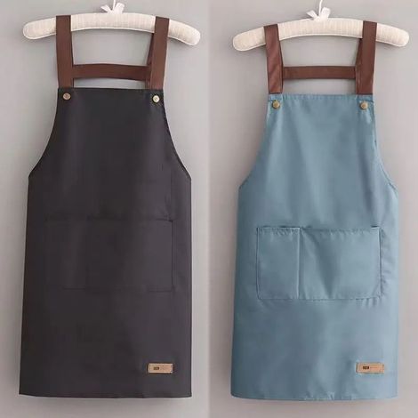 Tabliers simples et pratiques en 2 pièces - Unisexe, ajustables, imperméables et déperlants, vêtements de travail pour la restauration, couleur unie (1/5)