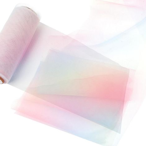 Tüll Tischläufer Regenbogen Farbverlauf 15cm x 9m für Hochzeiten, Partys & DIY (1/4)