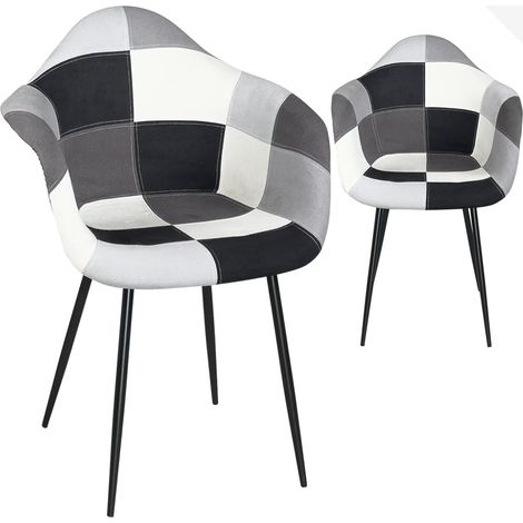 Pied de fauteuil Novo Patchwork en métal – Lot de 2 (Marron) (1/5)