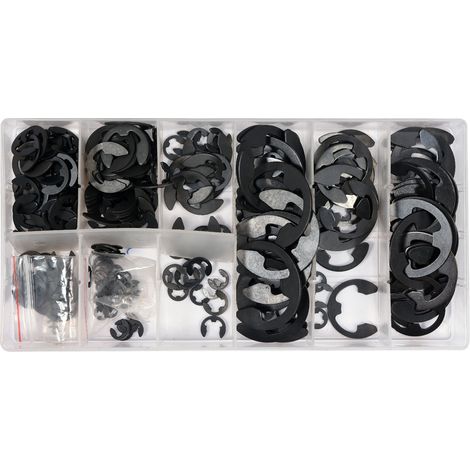E-Clip Sicherungsringe Set 1,5–22mm, DIN 6399, Manganstahl, 300 Stück