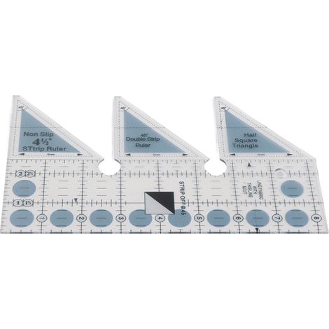 Règle de coupe triangulaire transparente en acrylique avec grilles et angles 45/60/90 degrés pour couture précise (1/5)