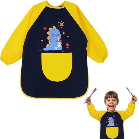 Tablier Peinture Enfant, Blouse Peinture Imperméable avec Manches (1/5)