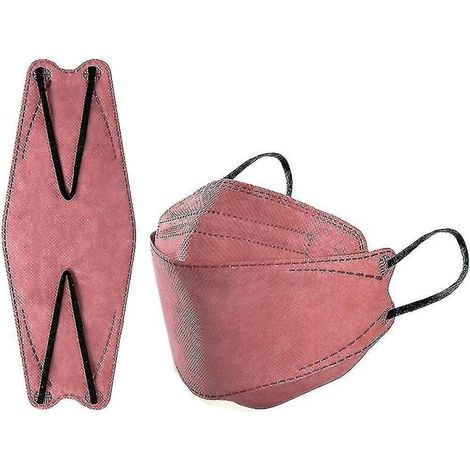 Lot de 50 masques KN95 pour adultes, masques de protection à 4 couches Morandi FFP2, masques KF94 rouges (1/4)