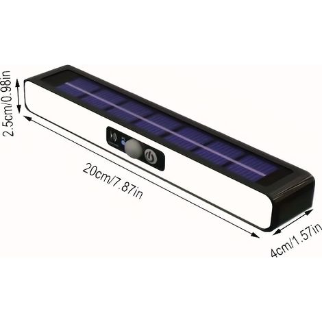 Bandeau solaire extérieur avec détecteur de mouvement – Allumage automatique, installation facile sur clôture, jardin ou chemin, design élégant, résistant aux intempéries, sans fil (1/5)