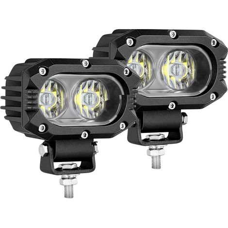 Phare de Travail LED 4 Pouces 80W 9600LM Projecteur Phares Longue Portee LED Moto 4x4 Antibrouillard LED Feux Additionnel Barre pour Moto, Voiture, Tracteur, Camion, SUV, Bâteau, Caravane (1/5)