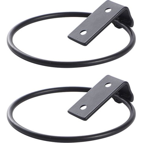 Set mit 2 Haken zur Aufbewahrung von Blumentöpfen und Zaunpfosten, 15 x 17,5 x 6,2 cm, schwarz.