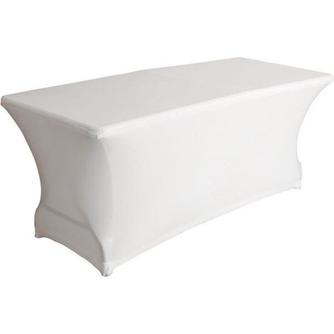 Housse extensible pour table rectangulaire - blanc