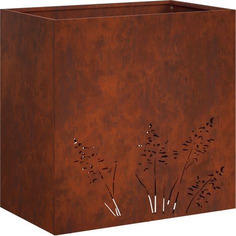 Vaso da giardino Ruggine 50 x 30 x 49 cm Acciaio Corten vidaXL (1/5)