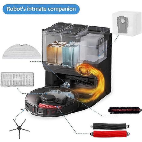 Pour Roborock S8 Pro Ultra : rouleau principal, brosses latérales, filtres et chiffons SZRH